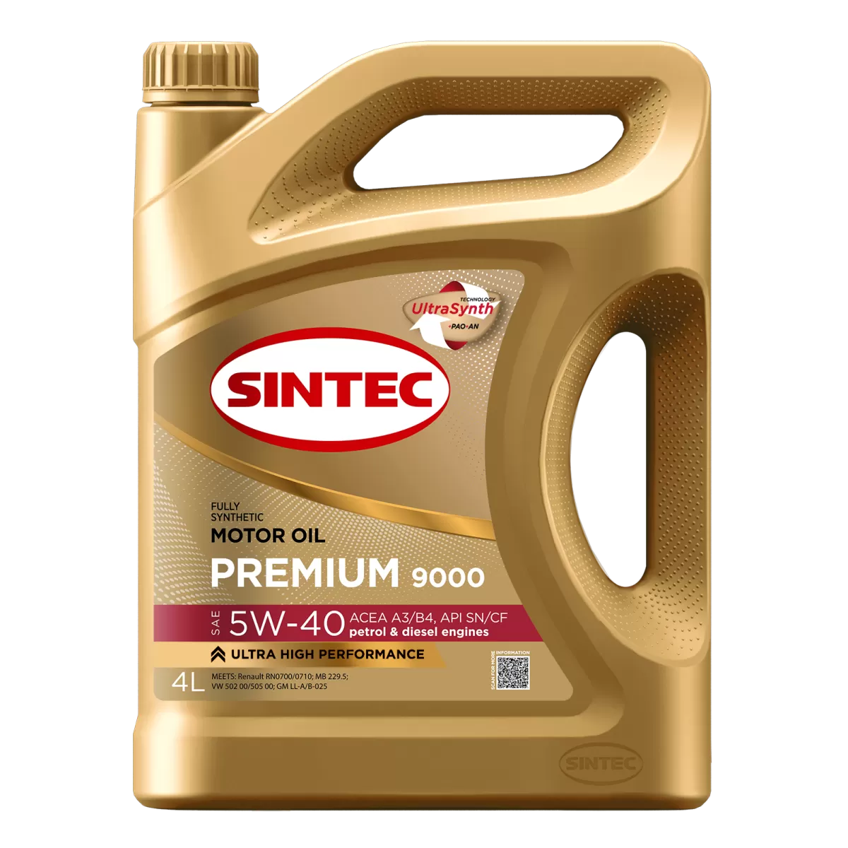 Sintec Premium 9000 5W-40 A3-B4 SN-CF 4л